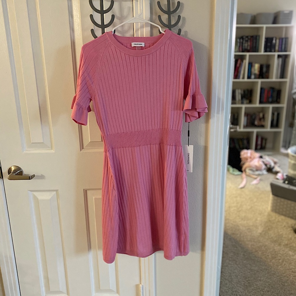 Pink Calvin Klein Midi Dress